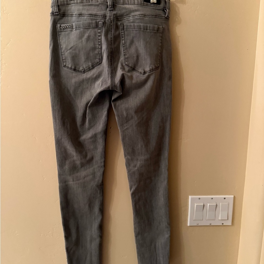 Blank NYC Charcoal Skinny Jeans with Side Embellishments - Picture 2 of 5
